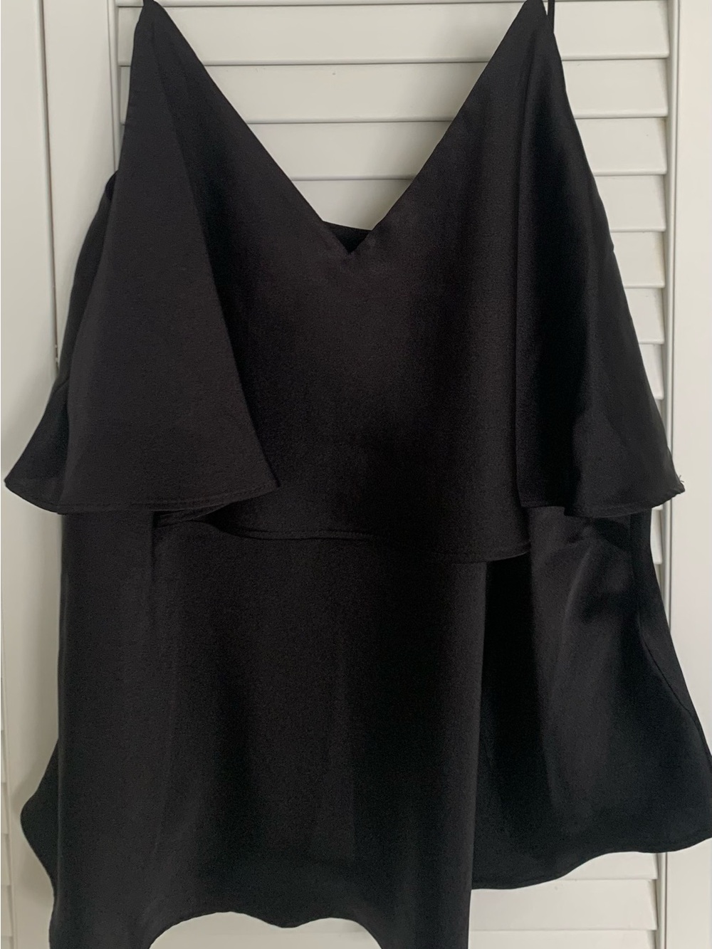 Women's Black V-Neck Spaghetti Strap Top